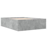 vidaXL Cadre de lit gris béton 135x190 cm bois d'ingénierie