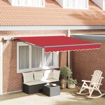 Store rétractable manuel vidaXL avec LED Rouge 350x250 cm