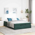 vidaXL Cadre de lit Vert foncé 140 x 200 cm Velours