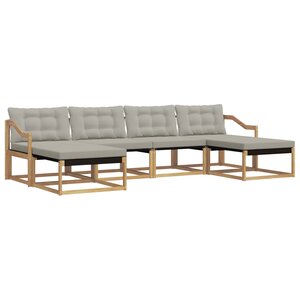 vidaXL Ensemble de canapés d'extérieur 6 pc Blanc et gris clair
