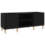 vidaXL Armoire à disques noir 121x38x48 cm bois d'ingénierie
