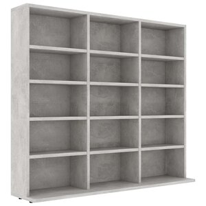 vidaXL Armoire à CD Gris béton 100x23x89 5 cm Bois d’ingénierie