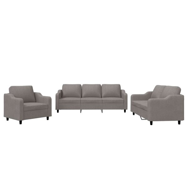 vidaXL Ensemble de canapés 3 Pièces avec coussins Taupe Tissu