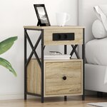vidaXL Cabinet de chevet avec tiroir Chêne sonoma 40 x 31 x 60 cm