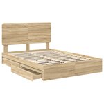 vidaXL Lit de Rangement Chêne Sonoma 150 x 200 cm Bois d'ingénierie