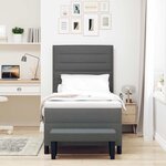 vidaXL Lit à ressorts avec matelas Gris foncé 100 x 200 cm tissu