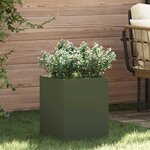 vidaXL Cache-pot de jardin Vert olive 32 x 32 x 40 cm