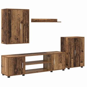 vidaXL Ensemble meuble TV 4 Pièces Bois Ancien Bois d'ingénierie