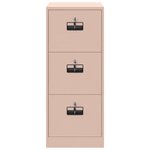 vidaXL Cabinet de Dossier Rose 44 x 50 x 106.5 cm Acier Laminé à Froid