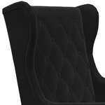 vidaXL Fauteuil Noir Velours