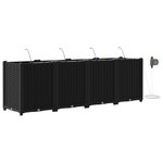 vidaXL Pots de jardin Noir 160 x 40 x 52 cm Acier