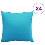 vidaXL Coussins Éparpillés Uni 4 Pièces Turquoise 50 x 50 cm