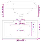 vidaXL Évier salle de bain blanc 91 5x48x23 cm rectangulaire céramique