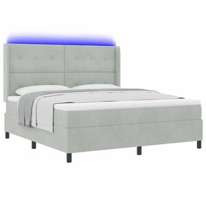vidaXL Lit à ressorts avec matelas Gris clair 180 x 200 cm Velours