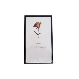 Carte De Voeux -  Sincères Condoléances - Rose