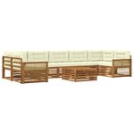 vidaXL Ensemble de canapés d'extérieur 8 pc Naturel et Crème