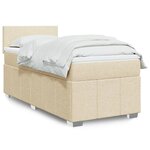 vidaXL Sommier à lattes de lit avec matelas Crème 90x200 cm Tissu