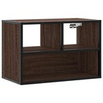 vidaXL Meuble TV chêne brun 60x31x39 5 cm bois d'ingénierie et métal