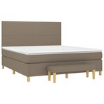 vidaXL Sommier à lattes de lit avec matelas Taupe 160x200 cm Tissu