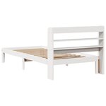 vidaXL Cadre de lit avec tête de lit blanc 75x190cm bois de pin massif