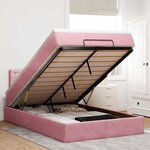 vidaXL Lit ottoman avec matelas rose 120x190 cm velours