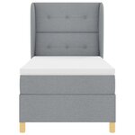 vidaXL Lit à ressorts avec matelas Gris clair 190 x 90 cm tissu