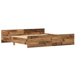 vidaXL Cadre de lit Bois Ancien 203 x 203 x 50 cm Bois d'ingénierie