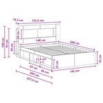 vidaXL Cadre de lit avec rangement Gris béton 140 x 200 cm