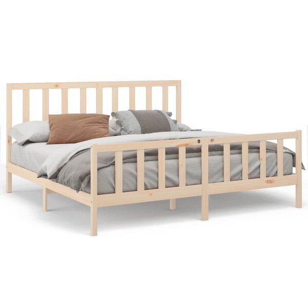 vidaXL Cadre de lit Bois de pin massif 200x200 cm