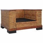 vidaXL Fauteuil avec coussins Marron Rotin naturel