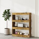 vidaXL Bibliothèque/Séparateur de pièce chêne fumé bois d'ingénierie