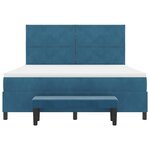 vidaXL Lit à ressorts avec matelas Bleu foncé 180 x 200 cm Velours