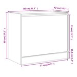 vidaXL Armoire à chaussures chêne fumé 80x42x69 cm bois d'ingénierie