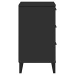 vidaXL Table de chevet VIKEN noir bois d'ingénierie