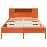 vidaXL Lit bibliothèque sans matelas cire marron 135x190 cm pin massif