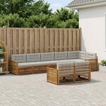 vidaXL Ensemble de canapés d'extérieur 8 Pièces Naturel et gris clair