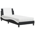 vidaXL Lit avec matelas noir et blanc 80x200 cm similicuir