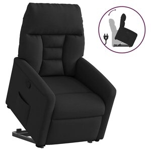 vidaXL Fauteuil inclinable noir tissu