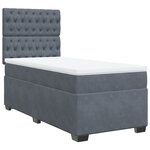 vidaXL Sommier à lattes de lit et matelas Gris foncé 80x200 cm Velours