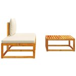 vidaXL Ensemble de canapés de jardin 3 pièces avec coussins bois d'acacia et corde