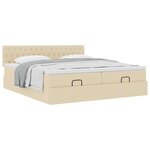 VidaXL Cadre de lit ottoman avec matelas crème 160x200 cm tissu
