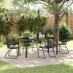 vidaXL Ensemble de salle à manger pour jardin 5 Pièces Noir Rattan PVC