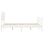vidaXL Cadre de lit sans matelas blanc bois massif