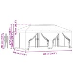 vidaXL Gazebo avec murs latéraux 6 x 3 m Noir Polyester et Acier 190