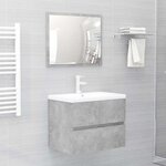 vidaXL Ensemble de meubles de salle de bain 2 Pièces gris béton