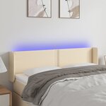 vidaXL Tête de lit à LED Crème 147x16x78/88 cm Tissu