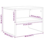 vidaXL Table de chevet Gris béton 40x30x30 cm Bois ingénierie