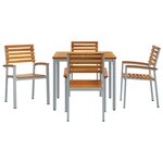 vidaXL Ensemble de salle à manger pour jardin 5 Pièces Gris et marron