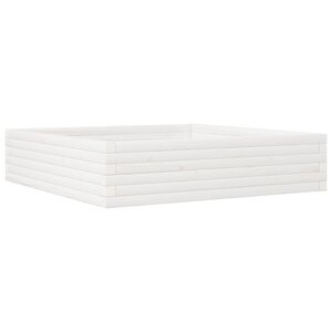 vidaXL Jardinière blanc 100x100x23 cm bois de pin massif