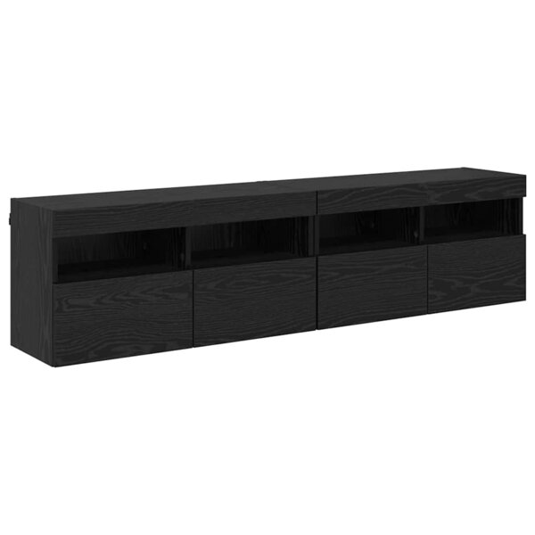 vidaXL Meubles TV muraux 2 Pièces Chêne noir 80 x 30 x 40 cm